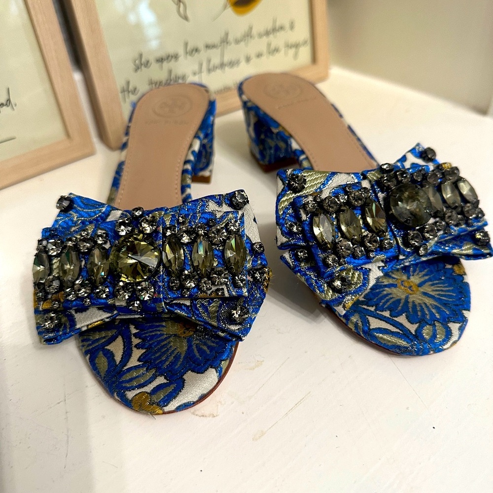 Tory Burch Valentina jeweled slides